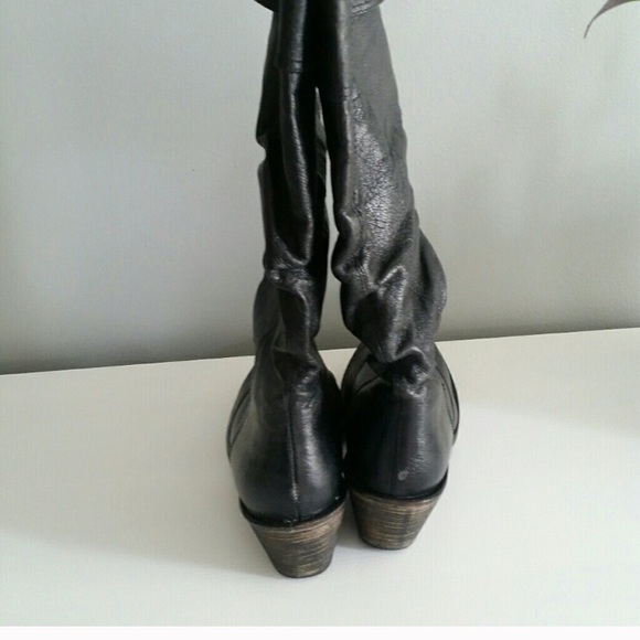 Steve Madden 8.5 Gaven Black Cowboy Leather Boots - Picture 4 of 7